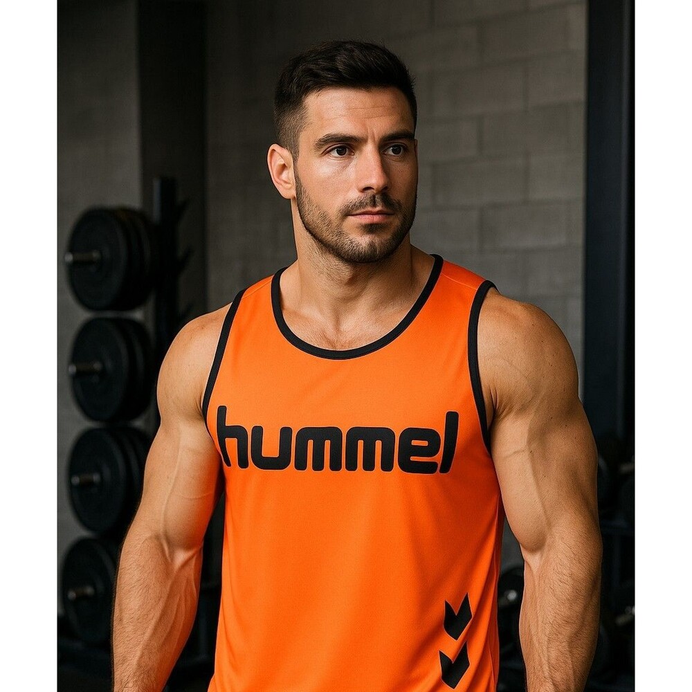 Mens Large Hummel Tank Top Training Practice Bib Gym Workout Breathable NWT
